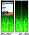 iPod Nano 4G Skin - Fire Flames Green