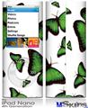 iPod Nano 4G Skin - Butterflies Green