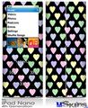 iPod Nano 4G Skin - Pastel Hearts on Black