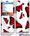 iPod Nano 4G Skin - Butterflies Red