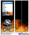 iPod Nano 4G Skin - Chrome Skull on Fire