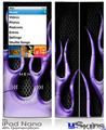 iPod Nano 4G Skin - Metal Flames Purple