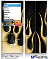 iPod Nano 4G Skin - Metal Flames Yellow