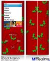 iPod Nano 4G Skin - Holly Leaves on Red