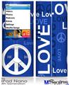 iPod Nano 4G Skin - Love and Peace Blue