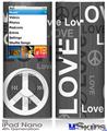 iPod Nano 4G Skin - Love and Peace Gray