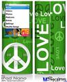iPod Nano 4G Skin - Love and Peace Green