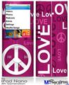 iPod Nano 4G Skin - Love and Peace Hot Pink