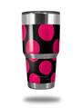 WraptorSkinz Skin Wrap compatible with RTIC 30oz ORIGINAL 2017 AND OLDER Tumblers Kearas Polka Dots Pink On Black (TUMBLER NOT INCLUDED)