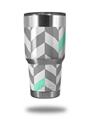 WraptorSkinz Skin Wrap compatible with RTIC 30oz ORIGINAL 2017 AND OLDER Tumblers Chevrons Gray And Seafoam (TUMBLER NOT INCLUDED)