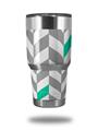 WraptorSkinz Skin Wrap compatible with RTIC 30oz ORIGINAL 2017 AND OLDER Tumblers Chevrons Gray And Turquoise (TUMBLER NOT INCLUDED)