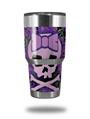 WraptorSkinz Skin Wrap compatible with RTIC 30oz ORIGINAL 2017 AND OLDER Tumblers Purple Girly Skull (TUMBLER NOT INCLUDED)