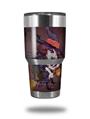 WraptorSkinz Skin Wrap compatible with RTIC 30oz ORIGINAL 2017 AND OLDER Tumblers Cute Halloween Witch on Broom with Cat and Jack O Lantern Pumpkin (TUMBLER NOT INCLUDED)