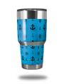 WraptorSkinz Skin Wrap compatible with RTIC 30oz ORIGINAL 2017 AND OLDER Tumblers Nautical Anchors Away 02 Blue Medium (TUMBLER NOT INCLUDED)