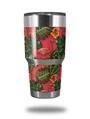 WraptorSkinz Skin Wrap compatible with RTIC 30oz ORIGINAL 2017 AND OLDER Tumblers Famingos and Flowers Coral (TUMBLER NOT INCLUDED)