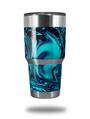 WraptorSkinz Skin Wrap compatible with RTIC 30oz ORIGINAL 2017 AND OLDER Tumblers Liquid Metal Chrome Neon Blue (TUMBLER NOT INCLUDED)