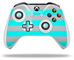 WraptorSkinz Decal Skin Wrap Set works with 2016 and newer XBOX One S / X Controller Psycho Stripes Neon Teal and Gray (CONTROLLER NOT INCLUDED)