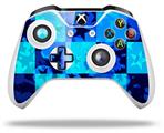 WraptorSkinz Decal Skin Wrap Set works with 2016 and newer XBOX One S / X Controller Blue Star Checkers (CONTROLLER NOT INCLUDED)