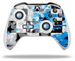 WraptorSkinz Decal Skin Wrap Set works with 2016 and newer XBOX One S / X Controller Checker Skull Splatter Blue (CONTROLLER NOT INCLUDED)