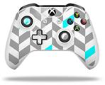 WraptorSkinz Decal Skin Wrap Set works with 2016 and newer XBOX One S / X Controller Chevrons Gray And Aqua (CONTROLLER NOT INCLUDED)