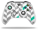 WraptorSkinz Decal Skin Wrap Set works with 2016 and newer XBOX One S / X Controller Chevrons Gray And Turquoise (CONTROLLER NOT INCLUDED)