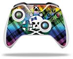 WraptorSkinz Decal Skin Wrap Set works with 2016 and newer XBOX One S / X Controller Rainbow Plaid Skull (CONTROLLER NOT INCLUDED)