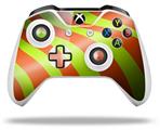 WraptorSkinz Decal Skin Wrap Set works with 2016 and newer XBOX One S / X Controller Two Tone Waves Neon Green Orange (CONTROLLER NOT INCLUDED)