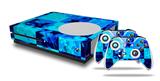 WraptorSkinz Decal Skin Wrap Set works with 2016 and newer XBOX One S Console and 2 Controllers Blue Star Checkers