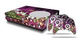 WraptorSkinz Decal Skin Wrap Set works with 2016 and newer XBOX One S Console and 2 Controllers Grungy Flower Bouquet