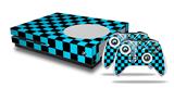 WraptorSkinz Decal Skin Wrap Set works with 2016 and newer XBOX One S Console and 2 Controllers Checkers Blue