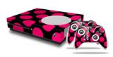 WraptorSkinz Decal Skin Wrap Set works with 2016 and newer XBOX One S Console and 2 Controllers Kearas Polka Dots Pink On Black