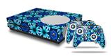 WraptorSkinz Decal Skin Wrap Set works with 2016 and newer XBOX One S Console and 2 Controllers Daisies Blue