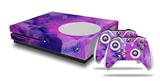 WraptorSkinz Decal Skin Wrap Set works with 2016 and newer XBOX One S Console and 2 Controllers Painting Purple Splash
