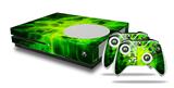 WraptorSkinz Decal Skin Wrap Set works with 2016 and newer XBOX One S Console and 2 Controllers Cubic Shards Green