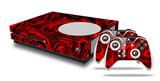 WraptorSkinz Decal Skin Wrap Set works with 2016 and newer XBOX One S Console and 2 Controllers Liquid Metal Chrome Red
