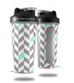 Decal Style Skin Wrap works with Blender Bottle 28oz Chevrons Gray And Seafoam (BOTTLE NOT INCLUDED)