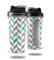 Decal Style Skin Wrap works with Blender Bottle 28oz Chevrons Gray And Turquoise (BOTTLE NOT INCLUDED)