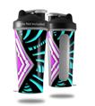 Decal Style Skin Wrap works with Blender Bottle 28oz Black Waves Neon Teal Hot Pink (BOTTLE NOT INCLUDED)