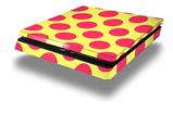 Vinyl Decal Skin Wrap compatible with Sony PlayStation 4 Slim Console Kearas Polka Dots Pink And Yellow (PS4 NOT INCLUDED)
