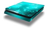 Vinyl Decal Skin Wrap compatible with Sony PlayStation 4 Slim Console Bokeh Butterflies Neon Teal (PS4 NOT INCLUDED)