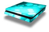 Vinyl Decal Skin Wrap compatible with Sony PlayStation 4 Slim Console Bokeh Hex Neon Teal (PS4 NOT INCLUDED)