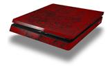 Vinyl Decal Skin Wrap compatible with Sony PlayStation 4 Slim Console Folder Doodles Red Dark (PS4 NOT INCLUDED)