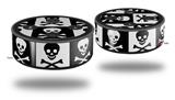 Skin Wrap Decal Set 2 Pack for Amazon Echo Dot 2 - Skull Checkerboard (2nd Generation ONLY - Echo NOT INCLUDED)
