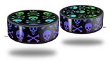 Skin Wrap Decal Set 2 Pack for Amazon Echo Dot 2 - Skull and Crossbones Rainbow (2nd Generation ONLY - Echo NOT INCLUDED)