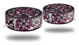 Skin Wrap Decal Set 2 Pack for Amazon Echo Dot 2 - Splatter Girly Skull Pink (2nd Generation ONLY - Echo NOT INCLUDED)