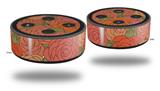 Skin Wrap Decal Set 2 Pack for Amazon Echo Dot 2 - Flowers Pattern Roses 06 (2nd Generation ONLY - Echo NOT INCLUDED)