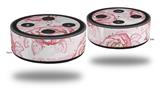 Skin Wrap Decal Set 2 Pack for Amazon Echo Dot 2 - Flowers Pattern Roses 13 (2nd Generation ONLY - Echo NOT INCLUDED)