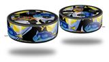 Skin Wrap Decal Set 2 Pack for Amazon Echo Dot 2 - Tropical Fish 01 Black (2nd Generation ONLY - Echo NOT INCLUDED)