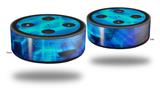 Skin Wrap Decal Set 2 Pack for Amazon Echo Dot 2 - Cubic Shards Blue (2nd Generation ONLY - Echo NOT INCLUDED)