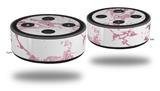 Skin Wrap Decal Set 2 Pack for Amazon Echo Dot 2 - Pink and White Gilded Marble (2nd Generation ONLY - Echo NOT INCLUDED)